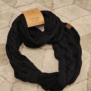 C.C Black Knit Infinity Scarf